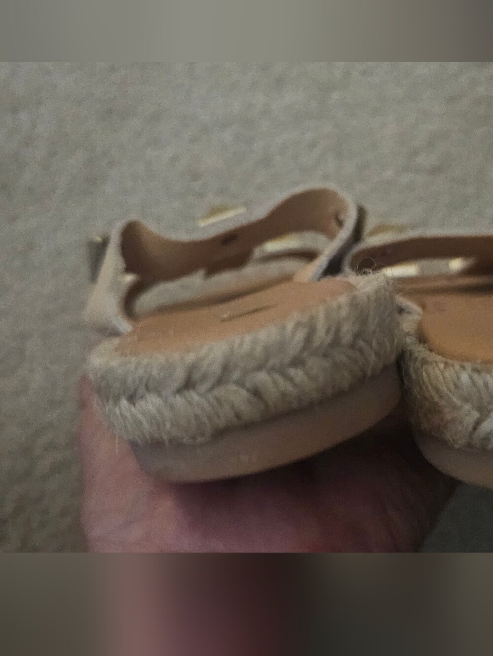 NWOT Maypol Leather Studded Jute Trim Sandals Size 7.5 - Picture 5 of 10